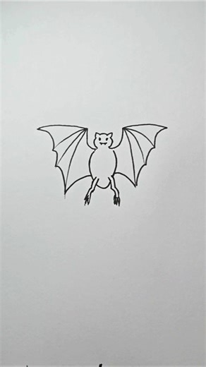 Learn to draw a bat easily 🦇 #drawing4kids #drawing #art #subscribe #easydrawing #simpledrawing