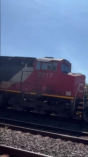 CN c44-9w and teardrop engines powering a pretty fast auto train