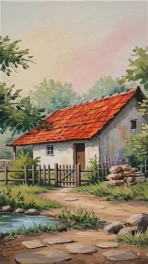 📌 Painting to Animation Acrylic Landscape Painting