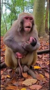 "Miracle of Life! Baby Monkey Birth Caught on Camera ❤️🐒 #entertaininganimals