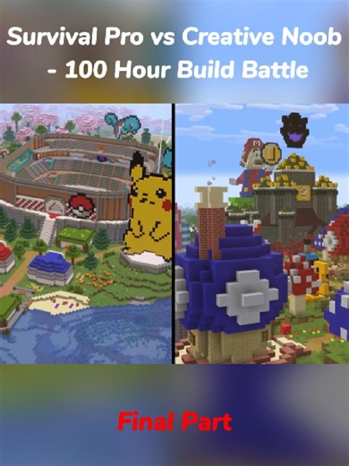 Survival Pro vs Creative Noob - 100 Hour Build Battle | Final Part | Azpect | #fyp #youtube #minecraft #hardcore #viral #tiktok #MC