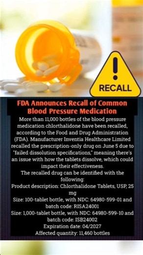 FDA Recalls BP Medication #global #news