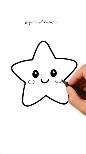 Dibuja una estrella kawaii conmigo.
