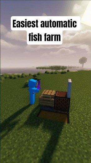 How to make an easy automatic fish farm in Minecraft #minecraft #minecrafttutorial #shorts
