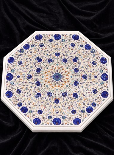 Luxury Marble Inlay Coffee Table, Handmade Pietra Dura Floral Octagon Table, Premium Stone Center Table Decor - Etsy