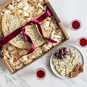 igourmet Blue Stilton Cheese Half Moon Cut in Gift Box - The King of English Cheeses, Stilton is a creamy pungent English cheese, We Call This one The Royal Blue