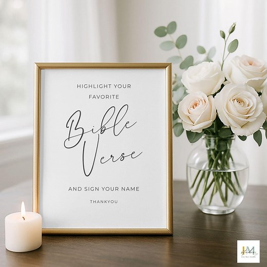 Highlight Bible Verse Baby Shower Guestbook Sign, Printable Favorite Scripture Sign, 5x7", 8x10" - Etsy