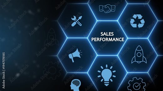 Sales performance management and report concept. Drive sales performance to optimize sales team's capabilities and optimize the window opportunity