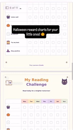 $1.99 only- 10 Printable Reward Charts for Kids 🎃 #halloween
