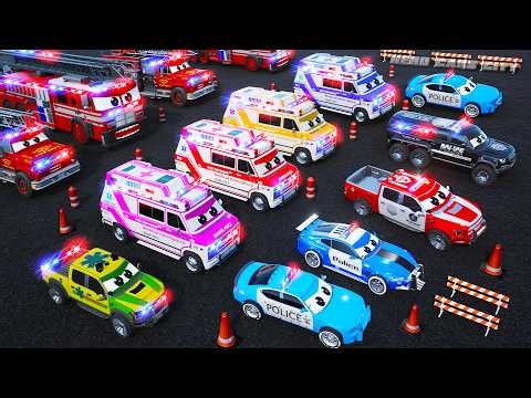 INSANE RESCUE MISSION - Police Cars, Ambulances, Fire Trucks in Action Packed Rescue of City Cars