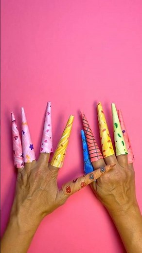 Make Long Paper Nails with Just Markers and Scissors 💅✨