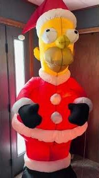 2002 8ft Homer Simpson with Santa suit ￼Christmas inflatable ￼￼