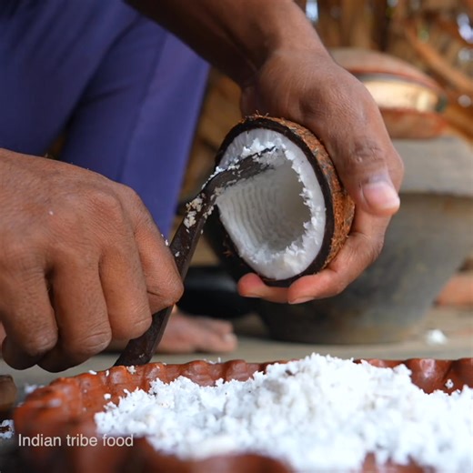 25K views · 93 reactions | Smoke Coconut chicken curry | village style coconut chicken recipe using shal tree leaves | village food Part 7 | Indian tribe food | Facebook