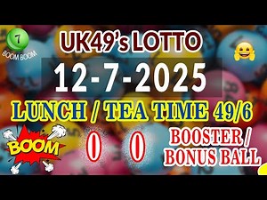 UK 49s Lunch time Tea time prediction for booster winning lottery numbers for today UK 49 prediction