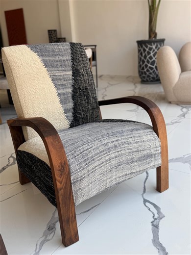 Handmade Club Chair With Kilim Wool Upholstery - Handmade Chair With Wonderful Kilim - Etsy