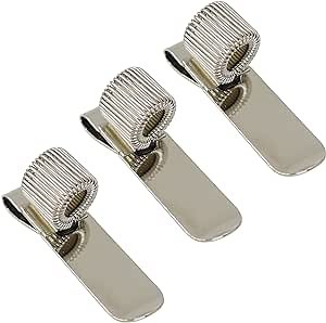 Universal Stainless Steel Pen Holder, Silver Matel Clip with Spring Fits for Clipboard Notebook, 3 Pack