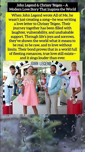 John Legend & Chrissy Teigen – A Modern Love Story That Inspires the World