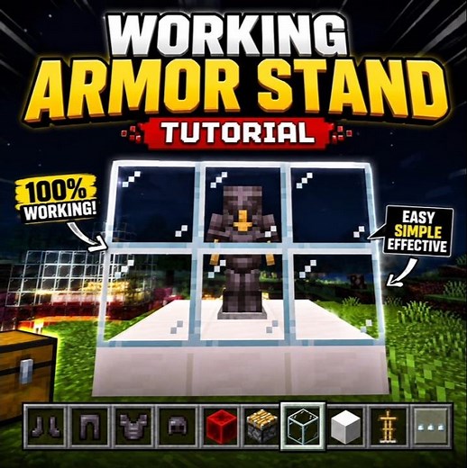 Working Armor Stand in Minecraft Bedrock! 😱 | No Mods | 1.21 Tutorial #shorts