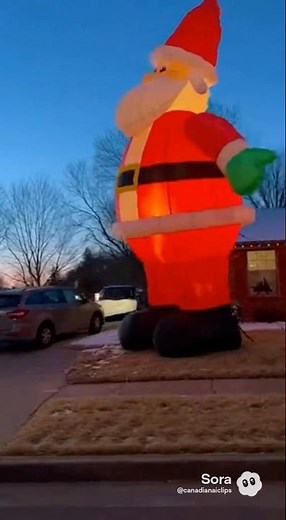 Giant Christmas Inflatable Dances in the Wind 😂🎄💨