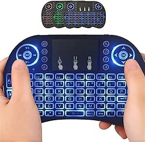 7Color Mini Keyboard i8 (No Battery) 2.4G Air Mouse Wireless Keyboard with Touchpad, Rechargeable Handheld Remote for Smart TV, Android TV Box, KODI, Raspberry Pi, PC