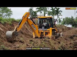 JCB Backhoe Machine Pulling Out Bamboo Roots | Working for Road Construction | JCB Video