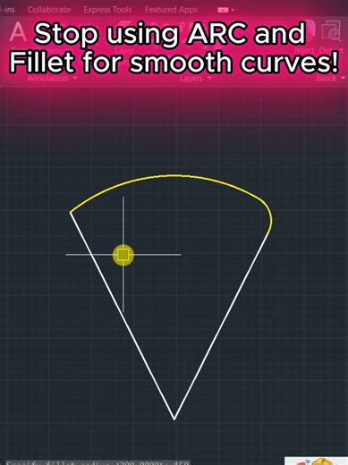 Create Smooth Curves Faster 👏👏 منحنيات احترافية بأمر واحد وبمنتهي السرعة 💪💪 #autocad #cad #autocadtutorial #autocad2d #m_basta