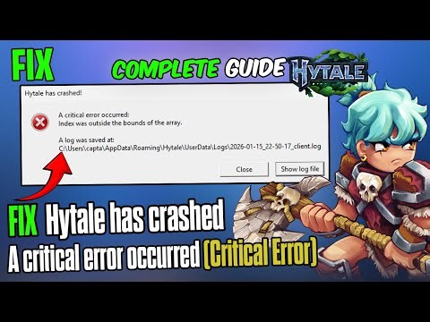 🔥 Fix HYTALE Critical Error | Index Was Outside the Bounds of the Array 🛠️