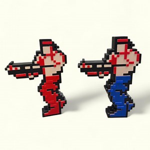 Retro 8-bit Contra Characters - Pixel Art Classic NES Decor - Etsy