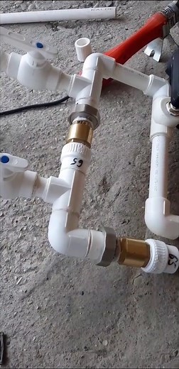 Plumbing Installation Process with PVC Pipes and Valves