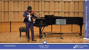 6K views · 397 reactions | 19-year-old Julian Rhee from the United States has today been awarded 1st prize at The Elmar Oliveira International Violin Competition - in Boca Raton, Florida, United States https://theviolinchannel.com/violinist-julian-rhee-2020-elmar-oliveira-international-violin-competition-1st-prize/ Julian Rhee | Paganini | Solo Caprice No. 5 | 2020 Elmar Oliveira International Violin Competition | 1st Prize | The Violin Channel | Facebook
