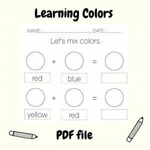 Color Mixing Worksheet: Art Activity for Kids (printable PDF) - Etsy Canada