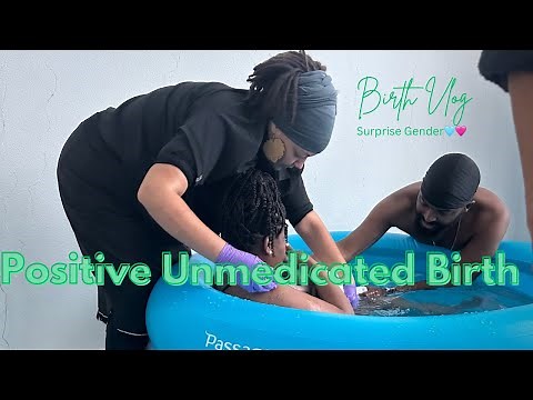 NATURAL WATER BIRTH VLOG| Peaceful Home Birth| Unmedicated + positive experience. Surprise Gender 🩷🩵