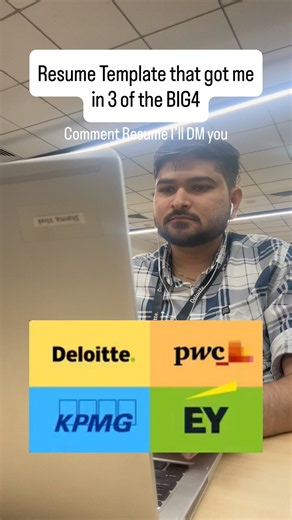 Resume Template for BIG4 #resume #reels #shorts #ytshorts #corporate #corporatelife #deloitte #kpmg