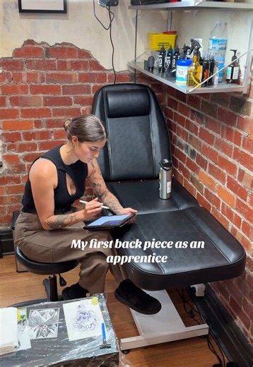 My First Back Tattoo as a Tattoo Apprentice