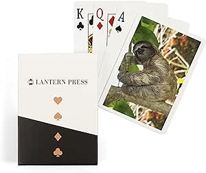 Lantern Press Sloth in Tree, 52 Playing Cards for Adults, Poker Size Card Deck