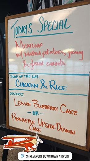 ✈️Today’s Special! Meatloaf with mashed potatoes and gravy with a side of glazed carrots! 11am-2pm - stop in for lunch. 😉 | Sky Grill Shreveport