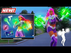 NEW Starfire Skin Gameplay (Starfire's Flourish Emote) Fortnite