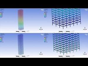 ✅💯✅ Ansys Structural Project # 11 : FEM Analysis of Tall Steel Structure Under Wind Loads