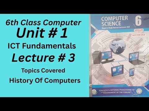 6th Class Computer Unit 1 Lecture # 3 II ICT Fundamentals II History Of Computers