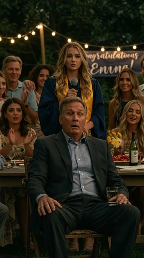 At my daughter’s graduation party, she gave a heartfelt speech—thanking her stepdad for getting her into the best college, and saying her real dad never did anything for her. I just smiled. The next morning, I pulled every dollar from her college fund—the same fund that had paid for everything she bragged about. When my daughter stood up at her graduation party, I didn’t expect her next words to destroy eighteen years of fatherhood in one breath. “Daniel,” she said, turning toward her stepdad, “