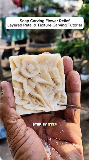 Soap Carving Flower Relief – Layered Petal & Texture Carving Tutorial