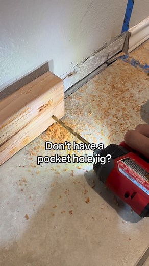 527K views · 1.1K reactions | Quick tip: How to make a strong pocket hole without a jig clean and simple #TiroRenovations | TIRO Roofing & Renovations | Facebook