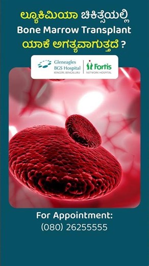 ಲ್ಯೂಕಿಮಿಯಾ ಚಿಕಿತ್ಸೆಯಲ್ಲಿ Bone Marrow Transplant ಯಾಕೆ ಅಗತ್ಯವಾಗುತ್ತದೆ | Gleneagles BGS Hospital