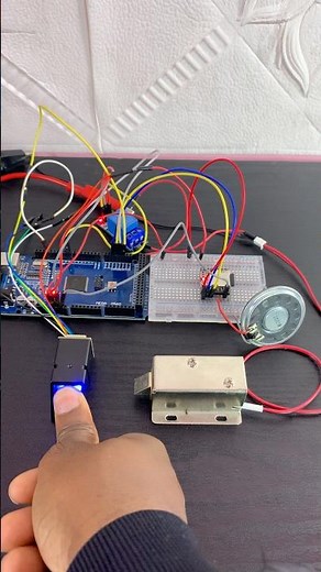 Solenoid Door Lock control with Arduino Mega using Fingerprint Scanner