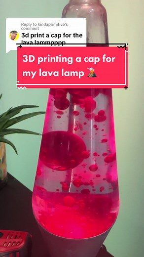 Replying to @kindaprimitive when in doubt 3D print it out 🖨️💡 #misfitprinting #printok #3dp #3dprinting #tinkercad #bambulabsp1p #lavalamp #lavalamprepair #lavalamps #3dprintedfurniture #3dprinteddecor