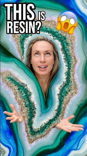 THIS is Made of Resin?! 🤯 Sparkling geode art with resin + crystals #resinart #shorts