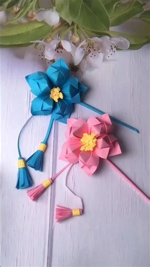 How to turn a color paper to a Amazing flower #diy #papercraft #flowers