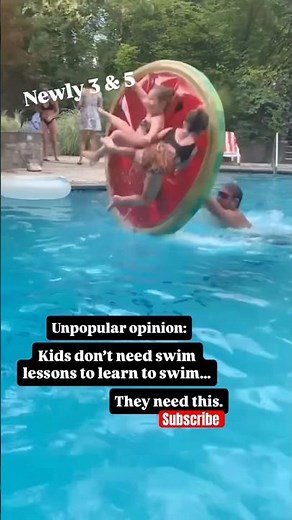 No swim lessons required to swim!! Parent in water everytime and no flotation device! Learn👇
