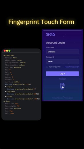 Fingerprint Touch Login Form using HTML & CSS 😱🔥 #shorts #shortsfeed