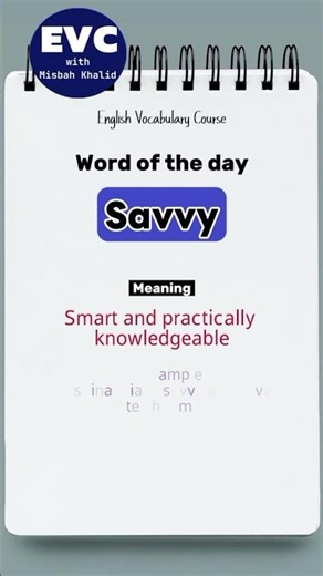 "Savvy"Meaning in English||#shorts #englishlanguage #learn #vocabs
